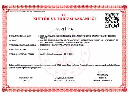  Belge ve Sertifikalarımız